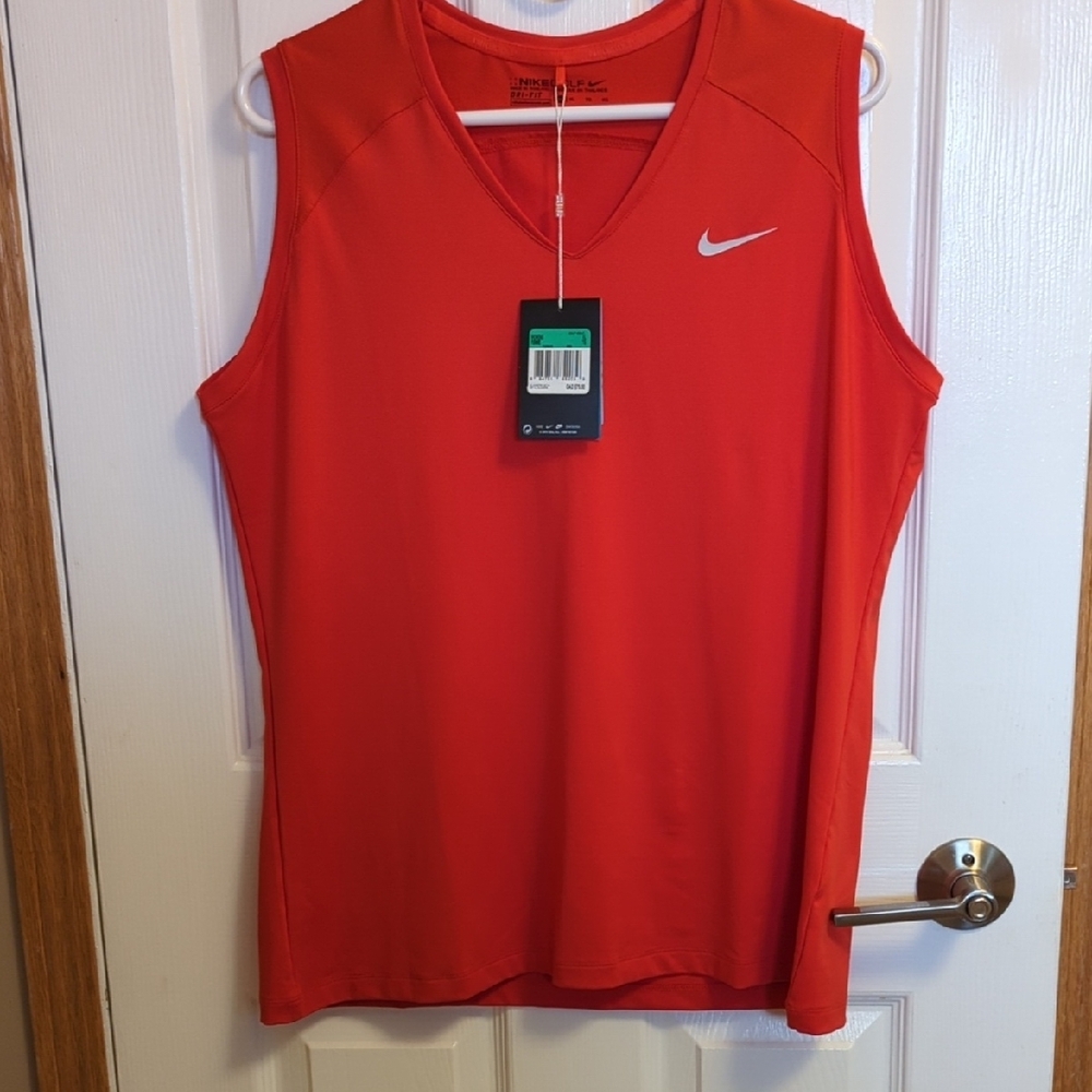 Nike Red Sleeveless Athletic Tank Top